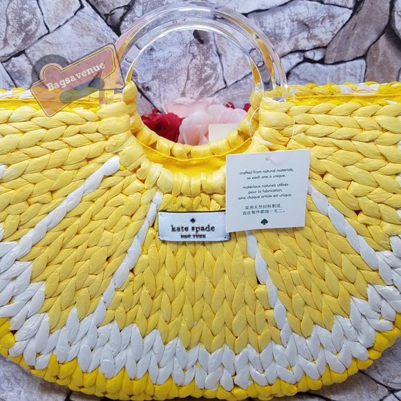 Lemon Medium Tote Picnic Perfect White Kate Spade - Picture 6 of 16